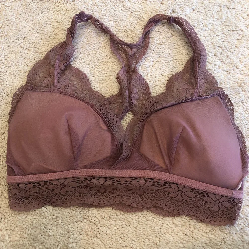 Aerie Racerback Lace Padded Wireless Bralette Size X-Small - Picture 7 of 11